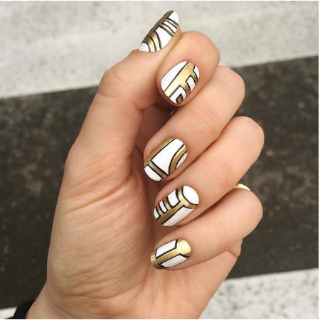 White and Gold Nails Strike a Perfect Balance Between Minimal and Bold
